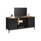55" TV Console with Doors Rustic Brown, Black FredCo
