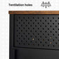 55" TV Console with Doors Rustic Brown, Black FredCo