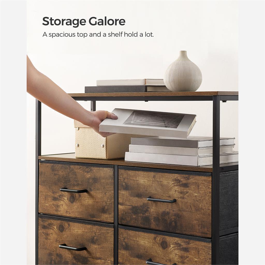 6 Chest of Drawers Rustic Brown FredCo