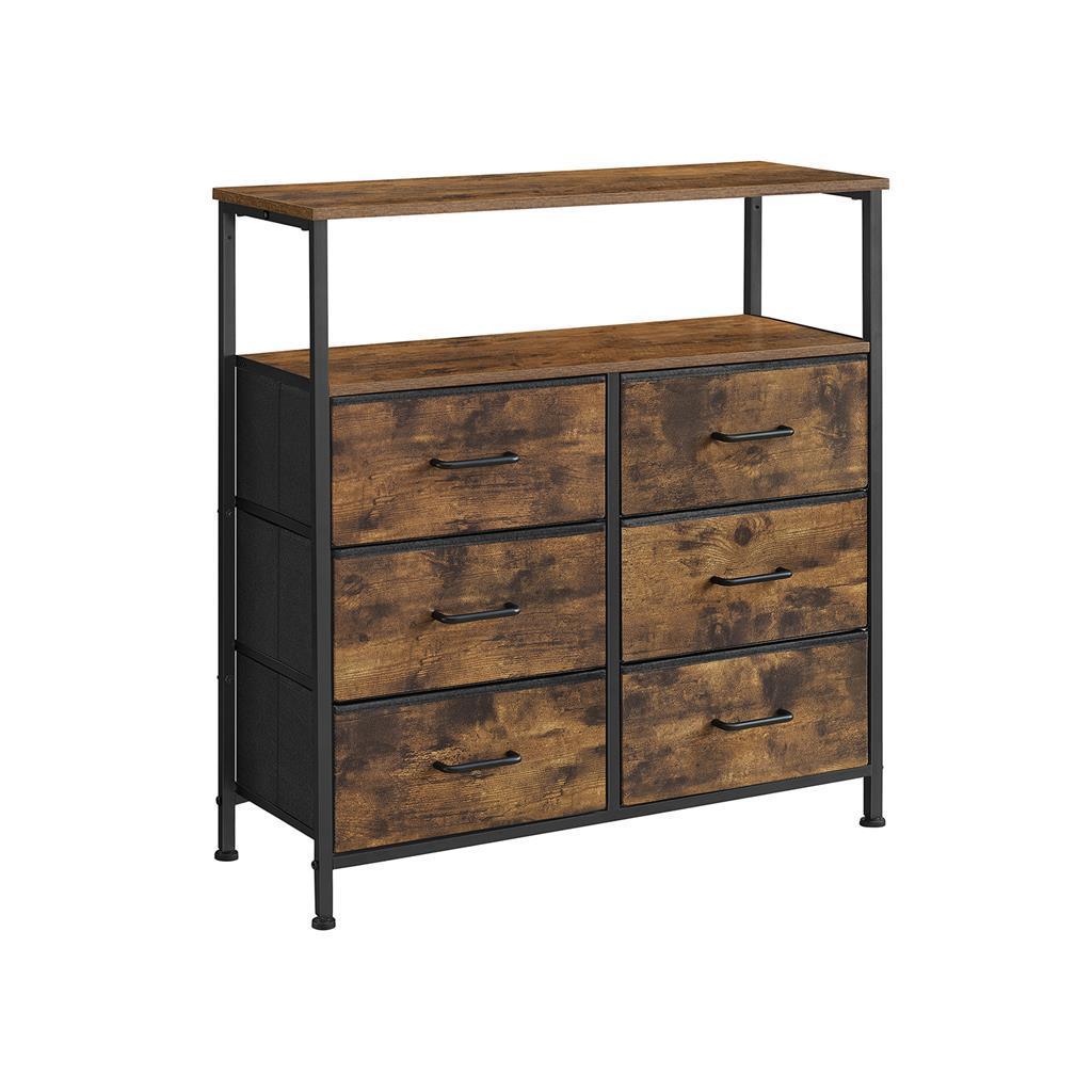 6 Chest of Drawers Rustic Brown FredCo