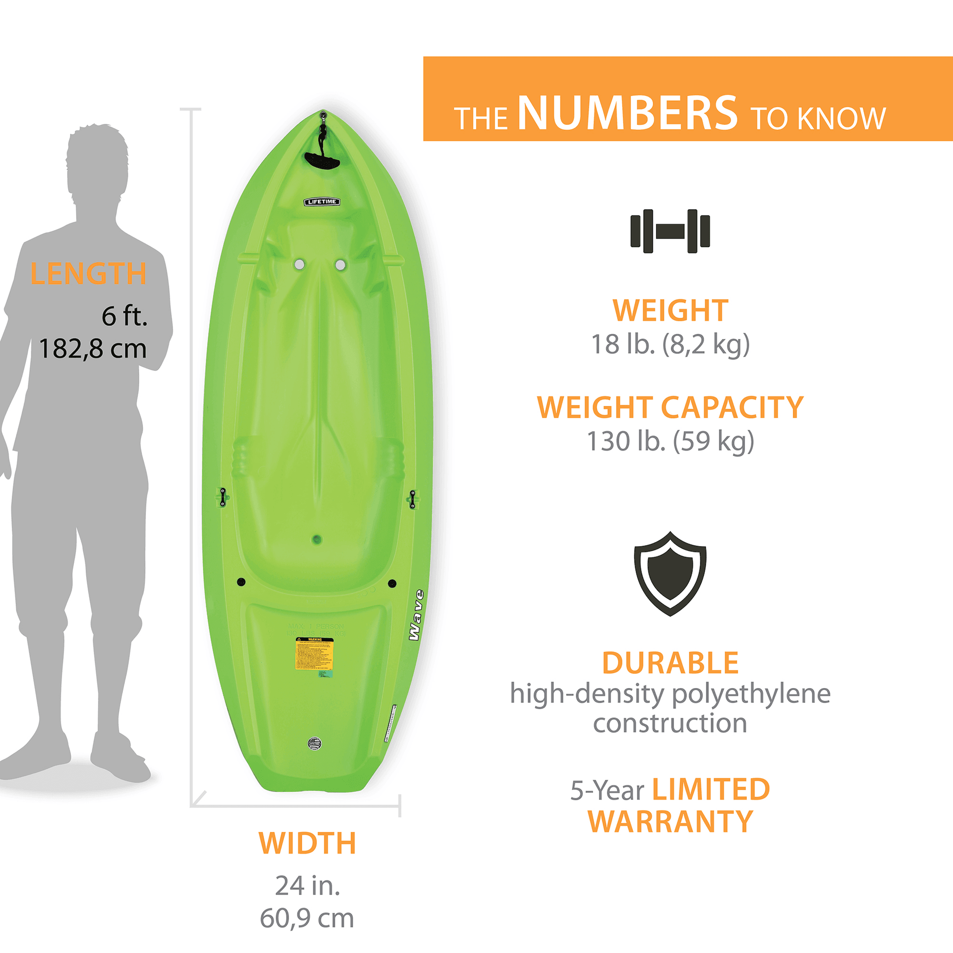 6 ft. Youth Kayak (Paddle Included) Green Kids FredCo