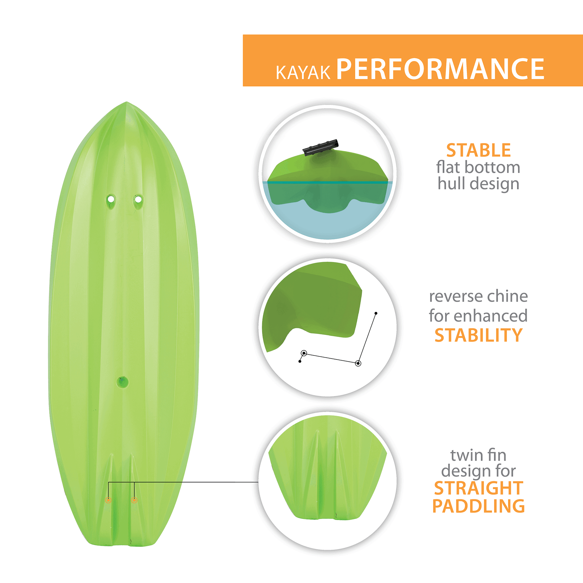 6 ft. Youth Kayak (Paddle Included) Green Kids FredCo