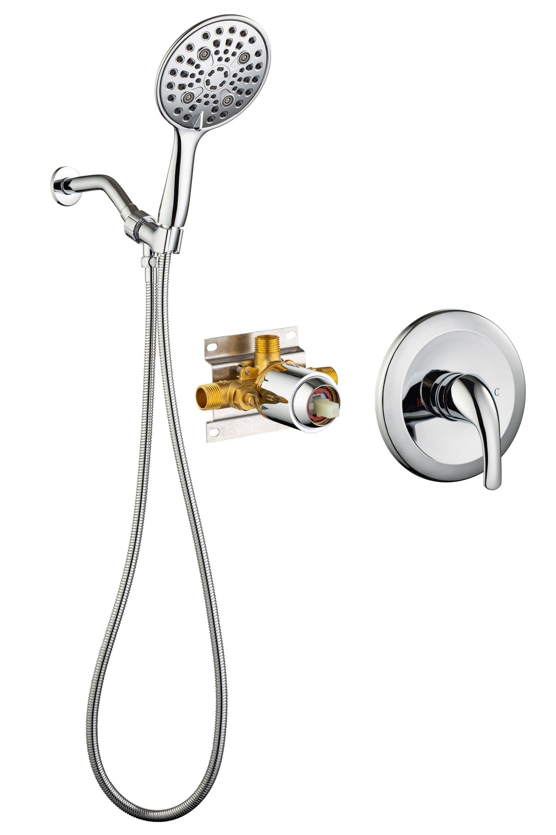 6 In. Detachable Handheld Shower Head Shower Faucet Shower System D92101CP-6 FredCo