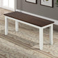 6 Piece Dining Table Set with Bench, Table Set with Waterproof Coat, Ivory and Cherry SH000119AAK FredCo