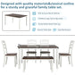 6 Piece Dining Table Set with Bench, Table Set with Waterproof Coat, Ivory and Cherry SH000119AAK FredCo
