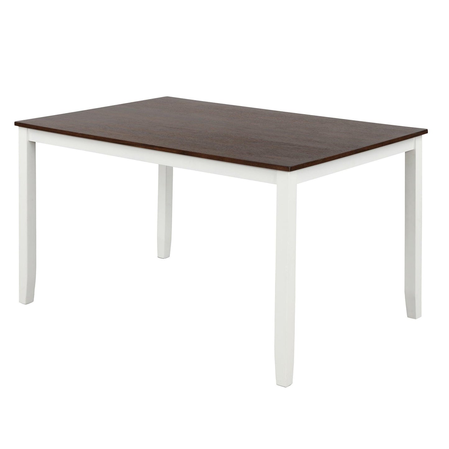 6 Piece Dining Table Set with Bench, Table Set with Waterproof Coat, Ivory and Cherry SH000119AAK FredCo
