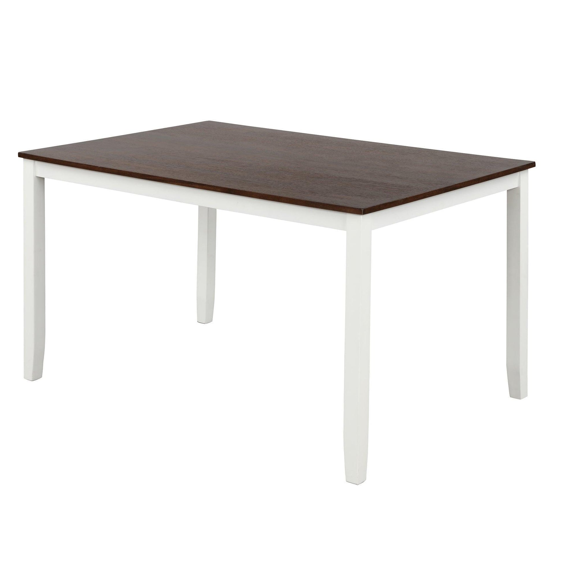 6 Piece Dining Table Set with Bench, Table Set with Waterproof Coat, Ivory and Cherry SH000119AAK FredCo
