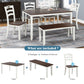 6 Piece Dining Table Set with Bench, Table Set with Waterproof Coat, Ivory and Cherry SH000119AAK FredCo
