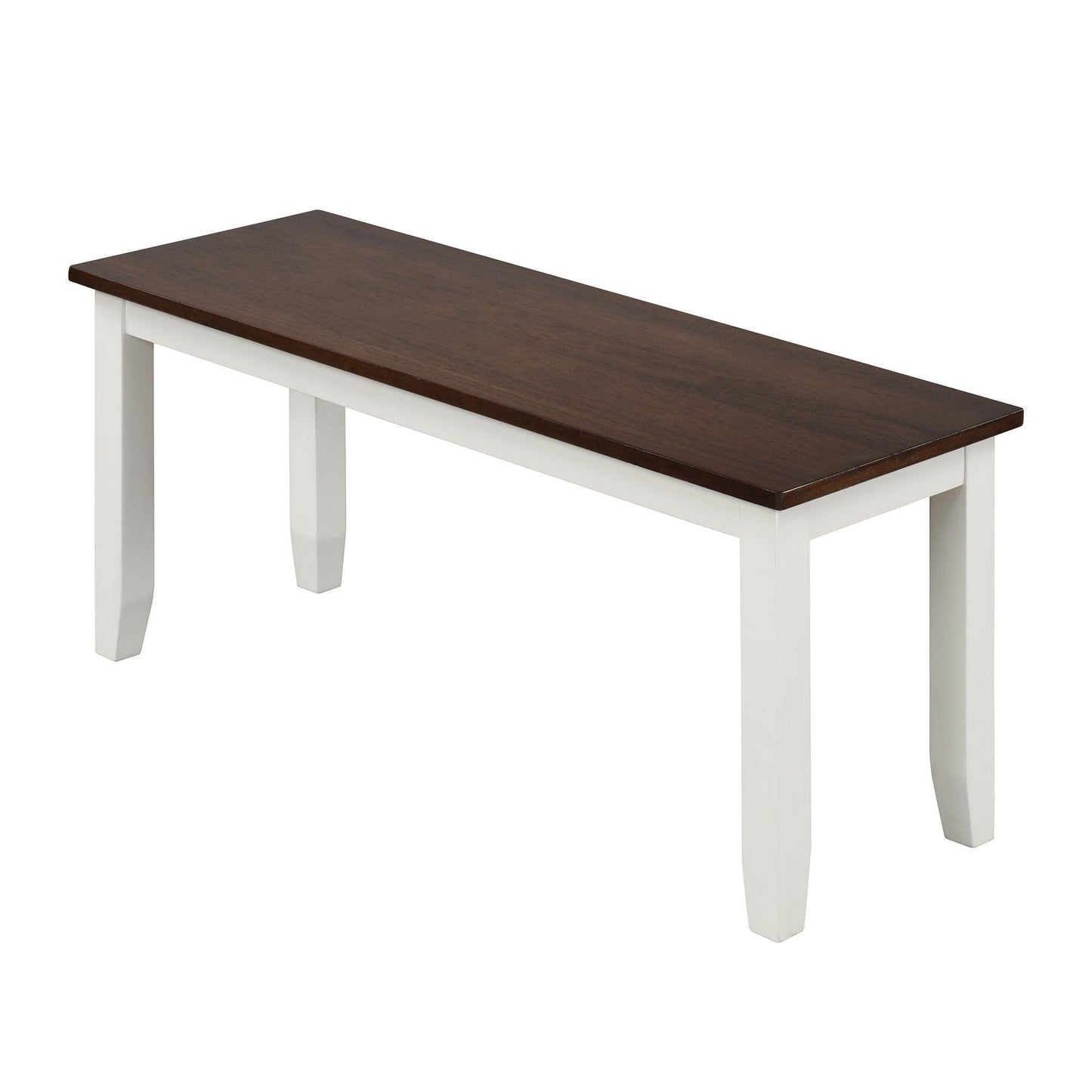 6 Piece Dining Table Set with Bench, Table Set with Waterproof Coat, Ivory and Cherry SH000119AAK FredCo