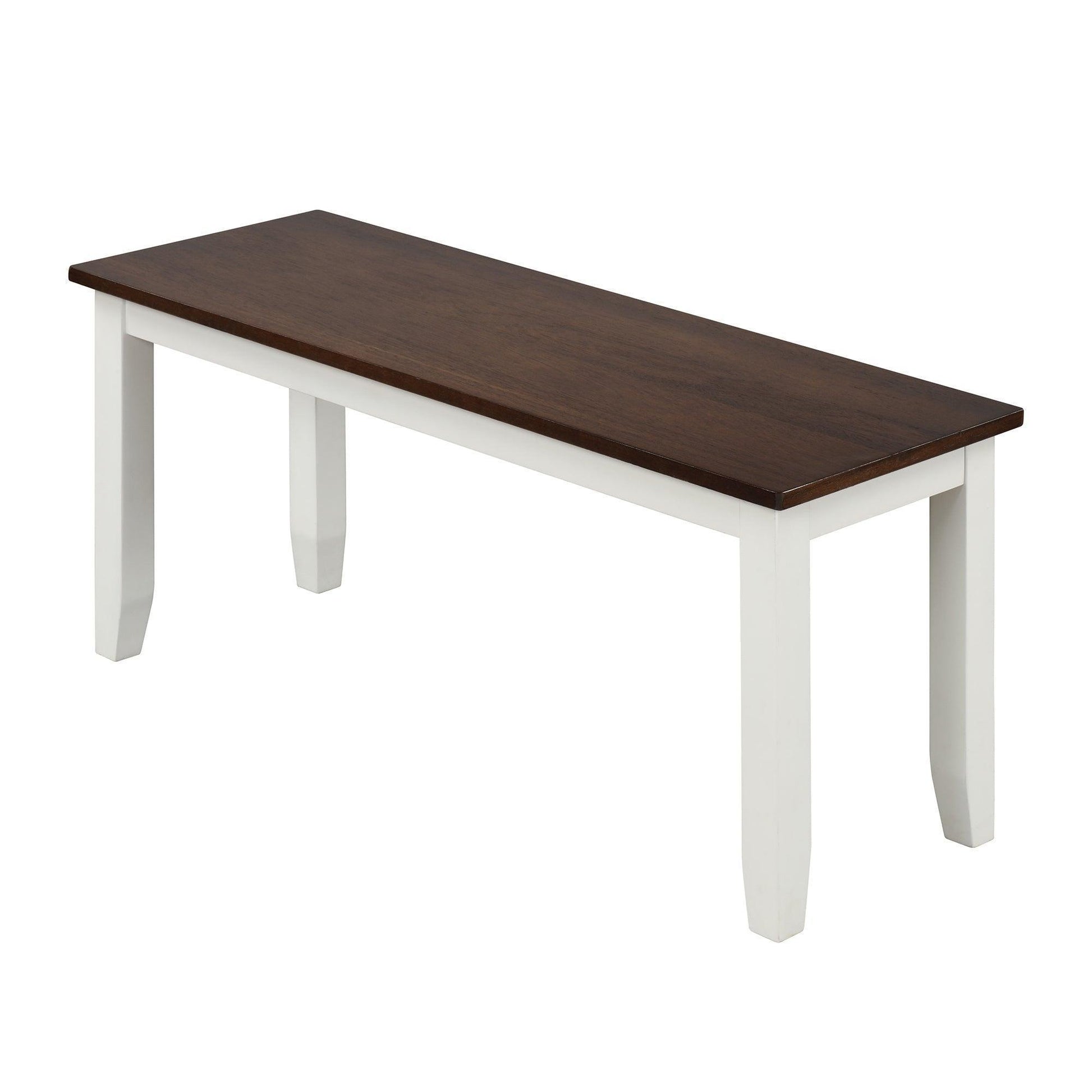 6 Piece Dining Table Set with Bench, Table Set with Waterproof Coat, Ivory and Cherry SH000119AAK FredCo