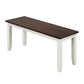 6 Piece Dining Table Set with Bench, Table Set with Waterproof Coat, Ivory and Cherry SH000119AAK FredCo