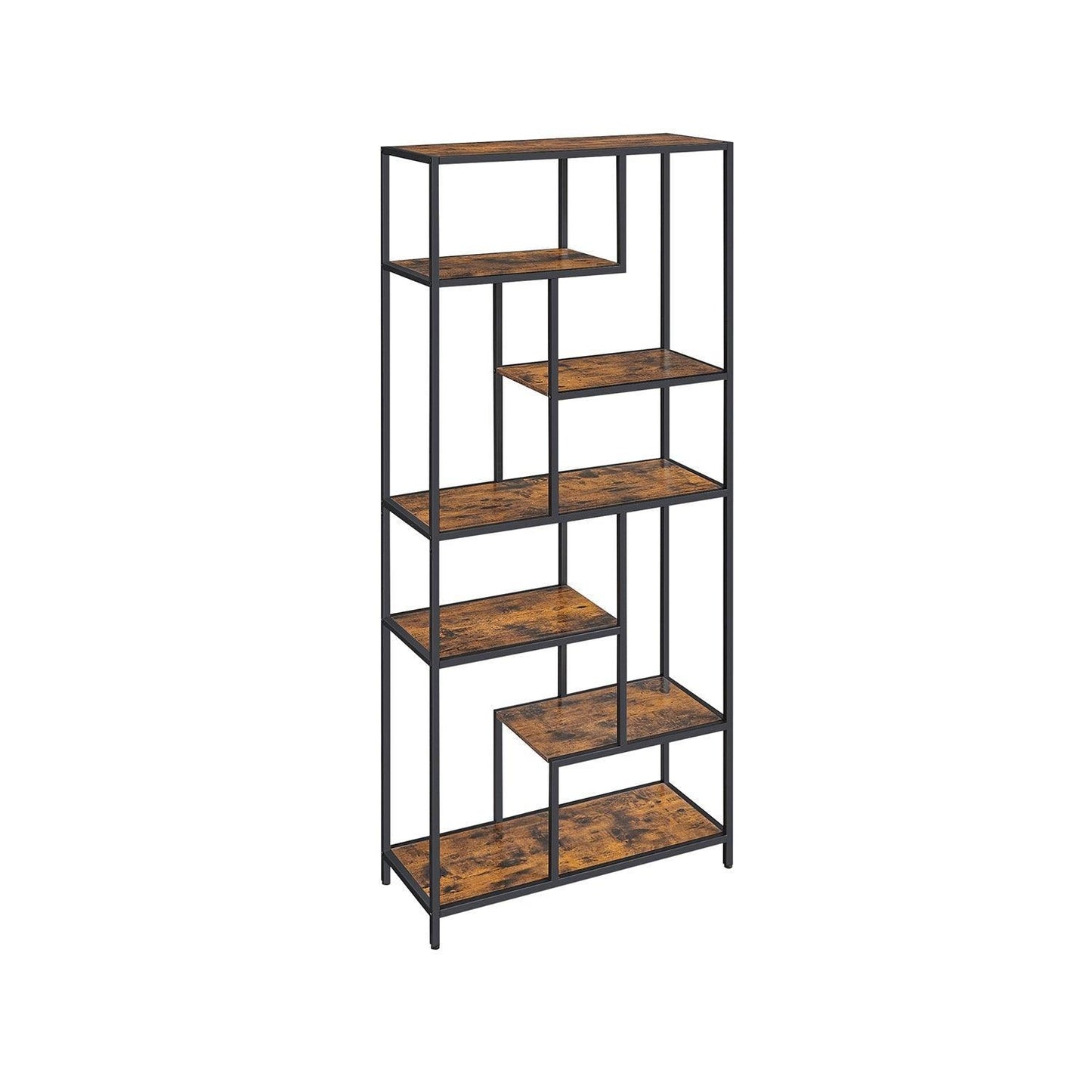 6-Tier Bookshelf for Office Brown and Black FredCo