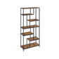 6-Tier Bookshelf for Office Brown and Black FredCo