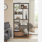 6-Tier Bookshelf for Office Brown and Black FredCo