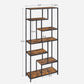 6-Tier Bookshelf for Office Brown and Black FredCo