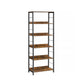 6-Tier Industrial Bookshelf, Brown and Black FredCo