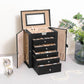 6-Tier Large Jewelry Case with Drawers Black FredCo