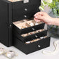 6-Tier Large Jewelry Case with Drawers Black FredCo