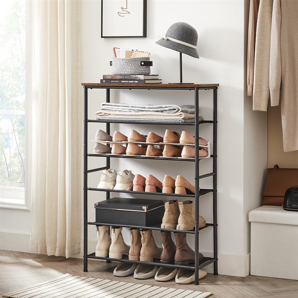 6 Tier Narrow Shoe Rack FredCo