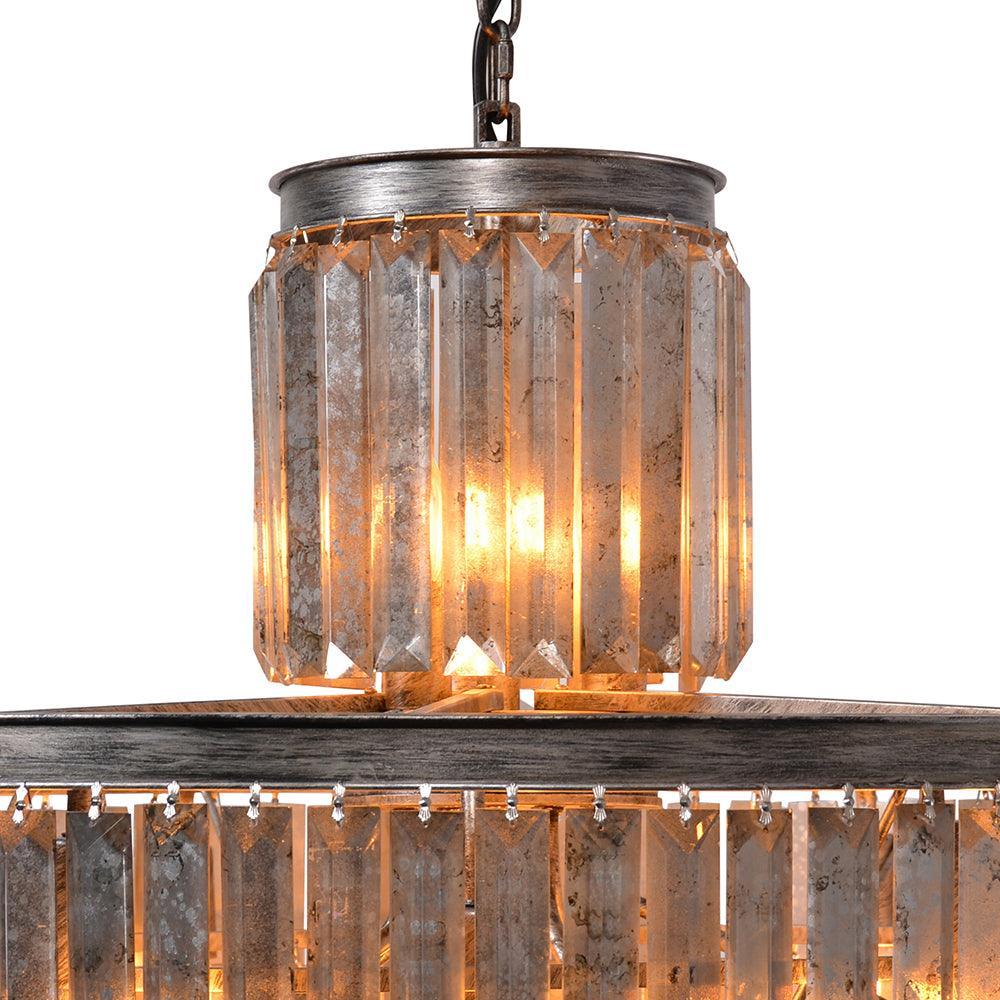 6-Tier Rustic Crystal Chandelier ZD6000-22BSS-PJH FredCo