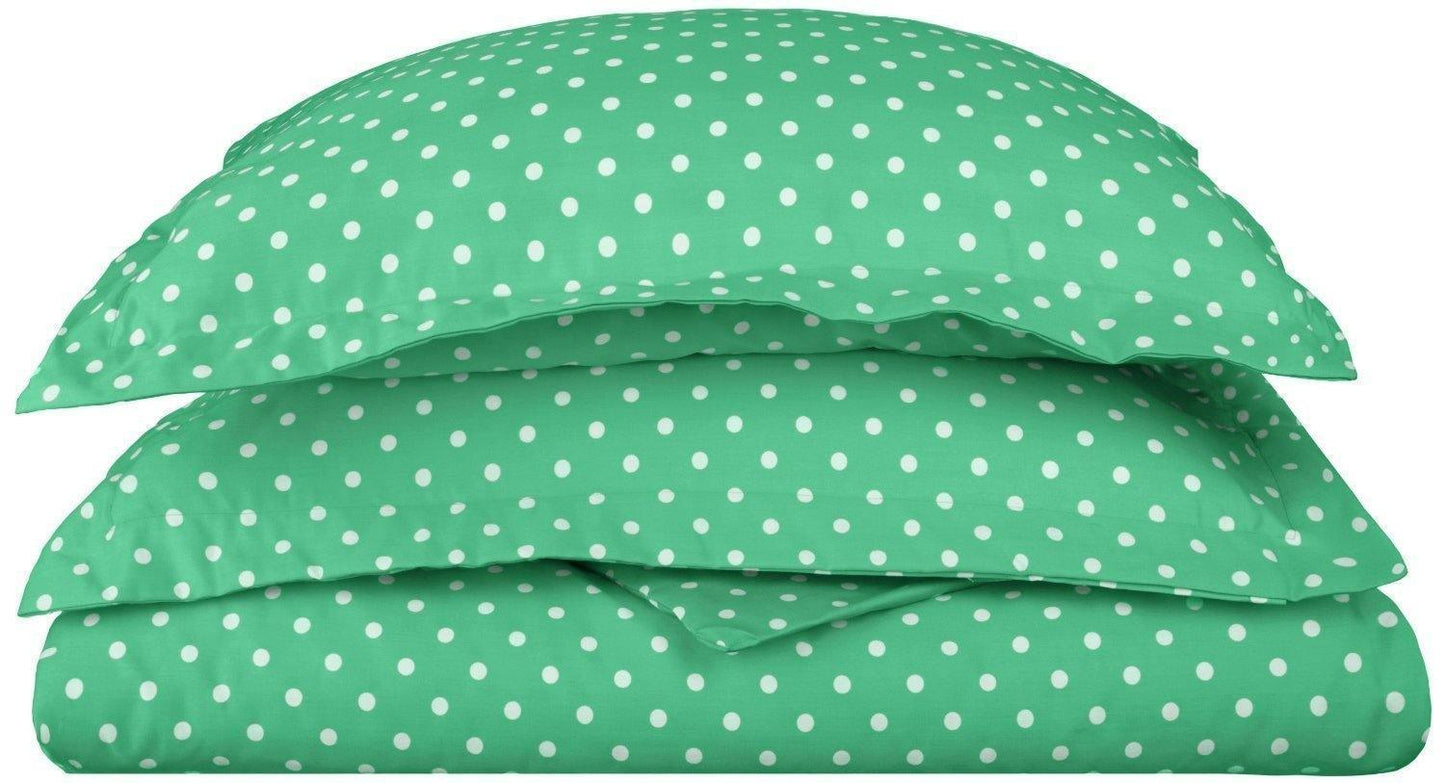 600-Thread Count Cotton-Blend Polka Dot Duvet Cover Pillow Sham Set FredCo