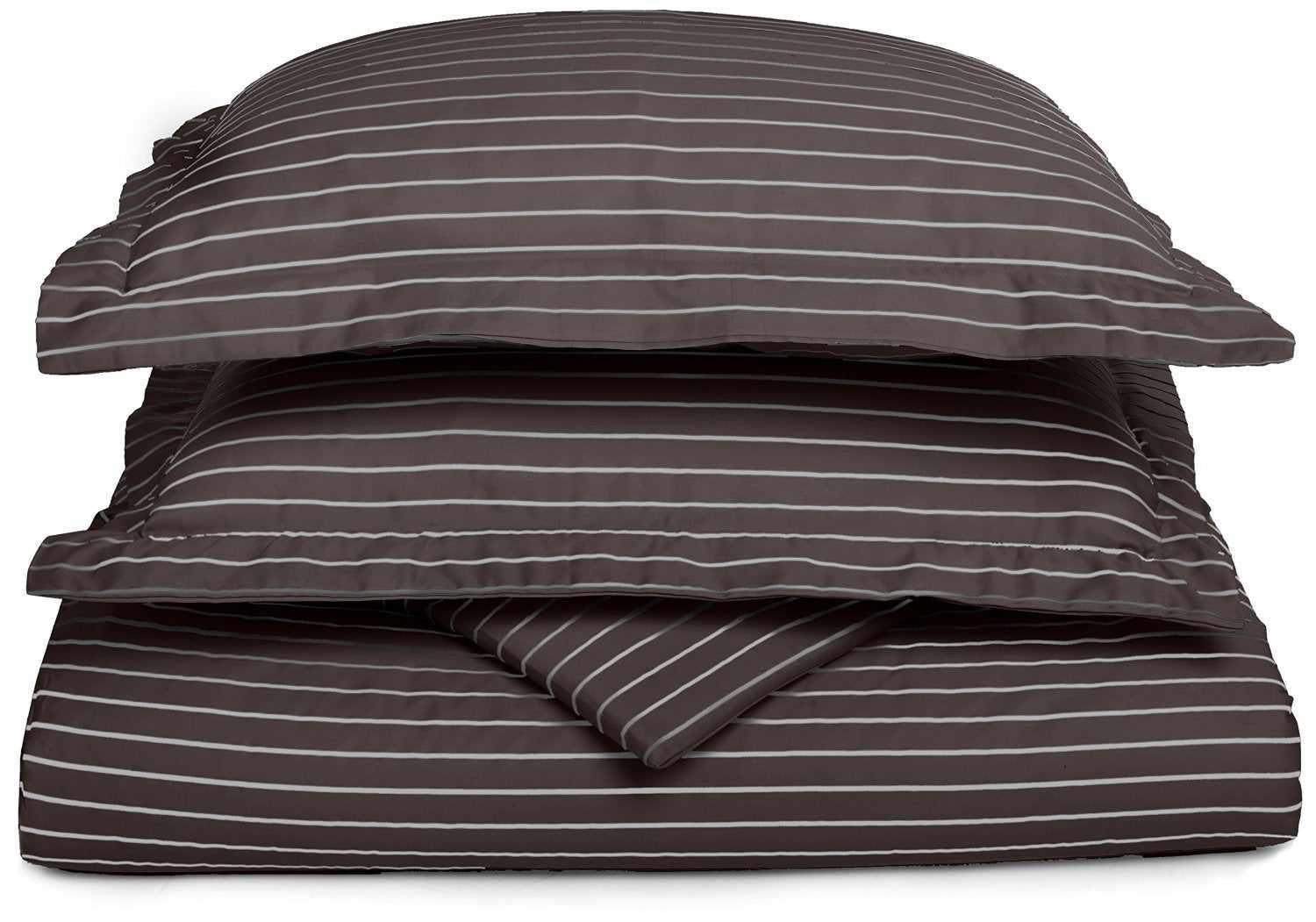 600-Thread Count Cotton-Blend Ultra-Soft Cabana Stripe Duvet Cover Set FredCo