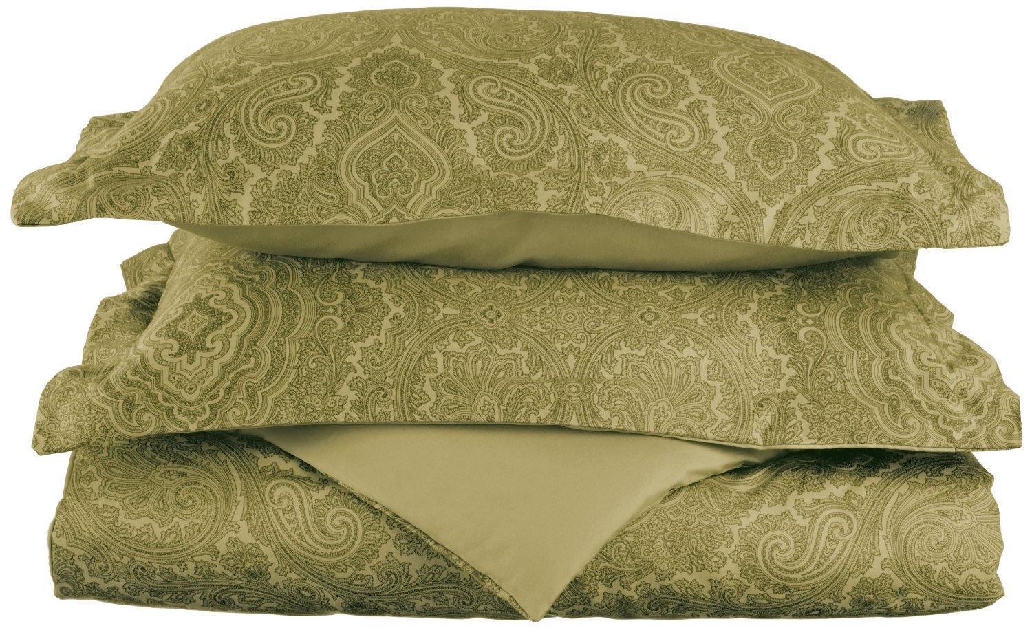 600-Thread Count Cotton-Rich Wrinkle-Resistant Paisley Duvet Cover Set FredCo