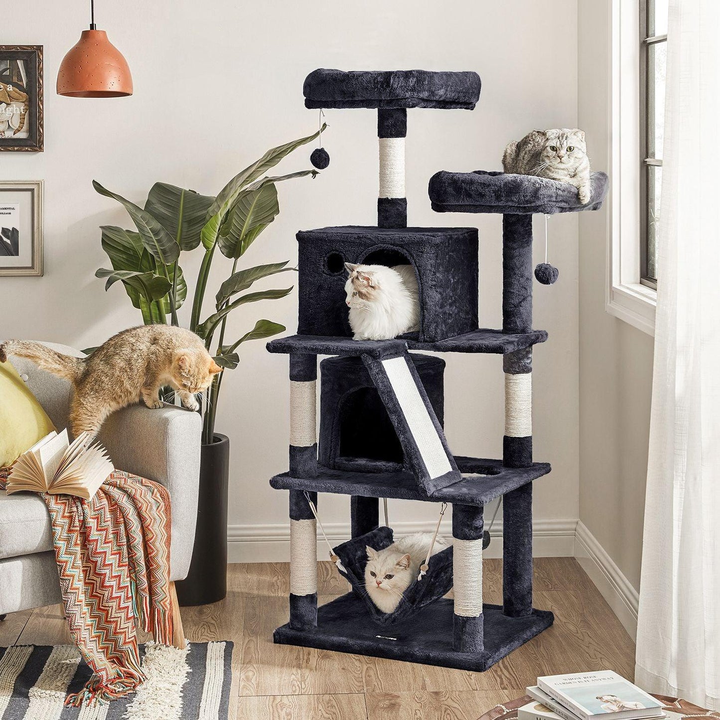 61 Inches Cat Tower with Caves FredCo