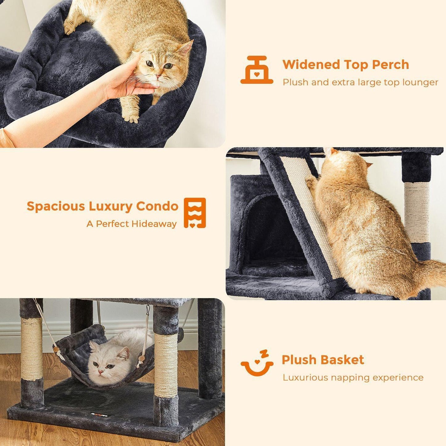 61 Inches Cat Tower with Caves FredCo