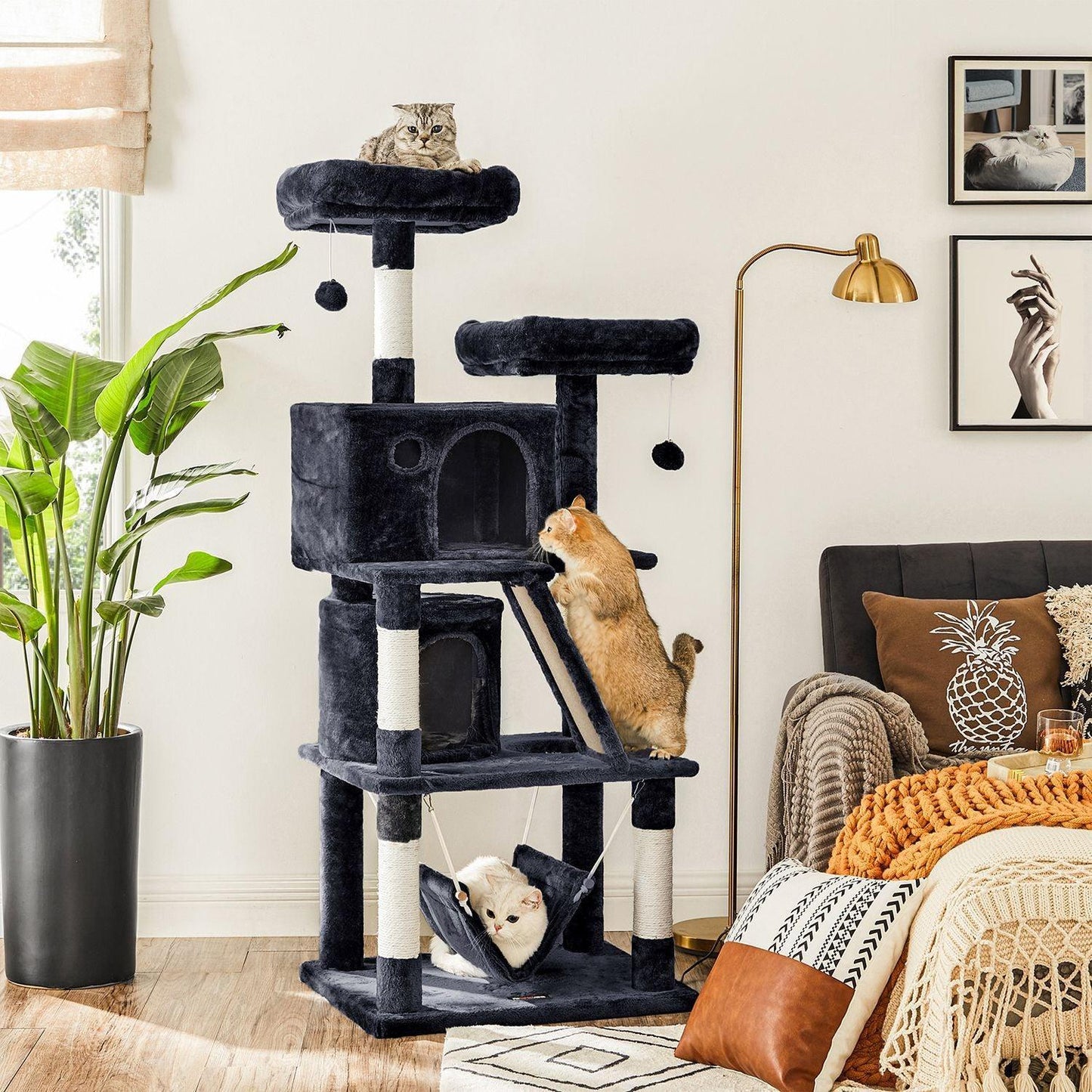 61 Inches Cat Tower with Caves FredCo