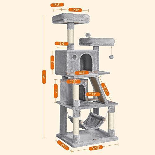 61 Inches Cat Tree with Bed FredCo