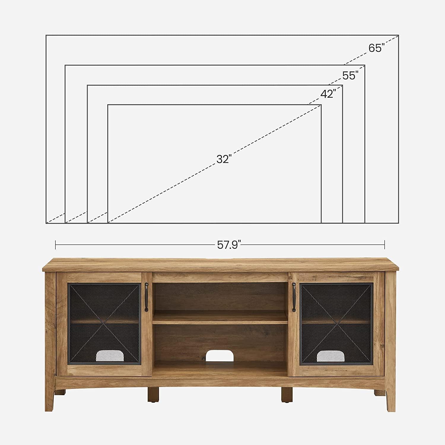 65 Inches TV Stand with Cabinet FredCo