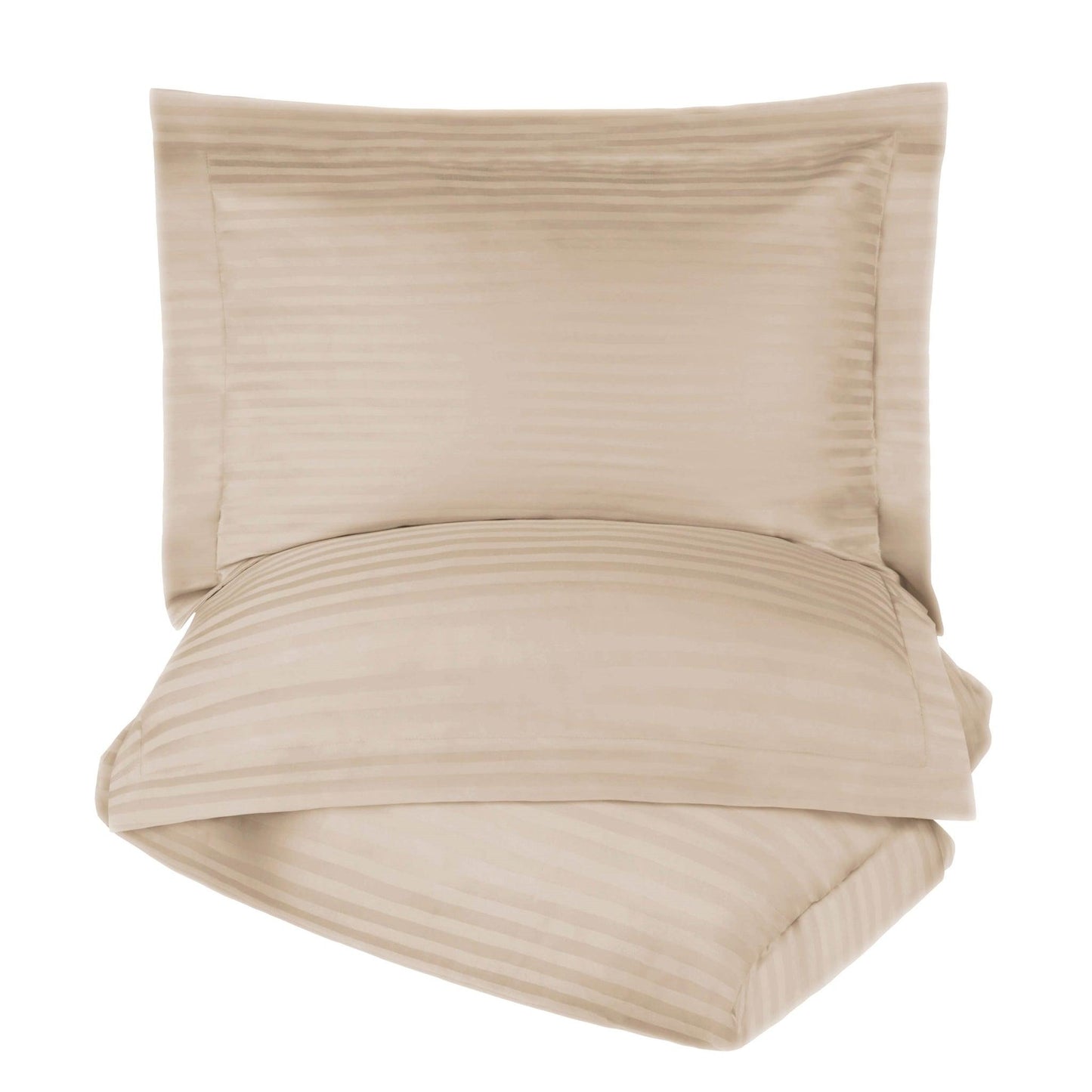 650-Thread Count 100% Egyptian Cotton Plush Striped Duvet Cover Set FredCo