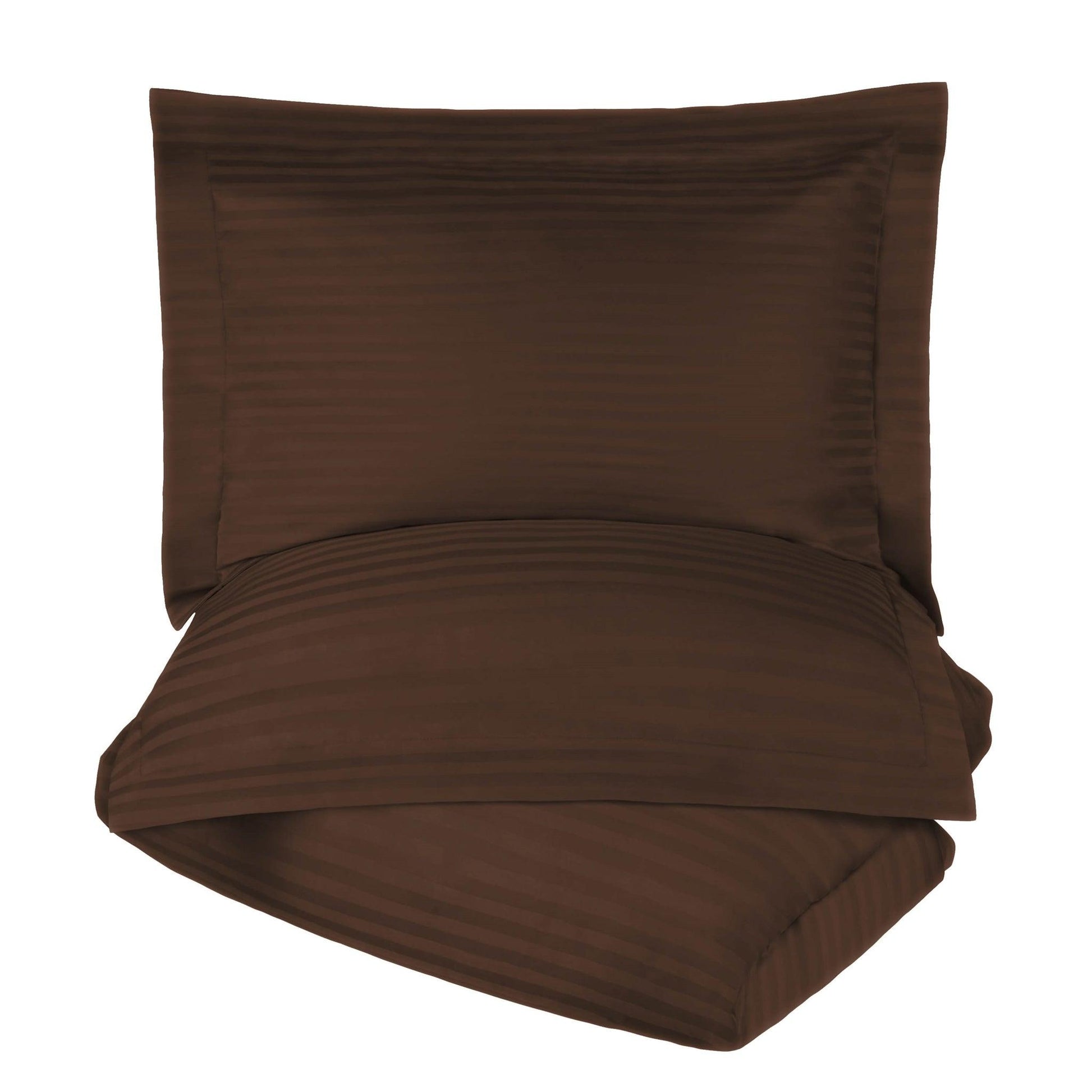 650-Thread Count 100% Egyptian Cotton Plush Striped Duvet Cover Set FredCo
