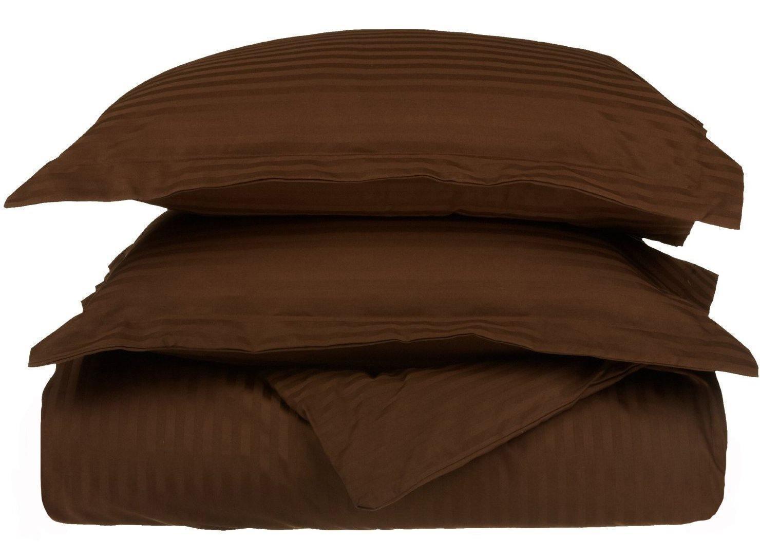 650-Thread Count 100% Egyptian Cotton Plush Striped Duvet Cover Set FredCo