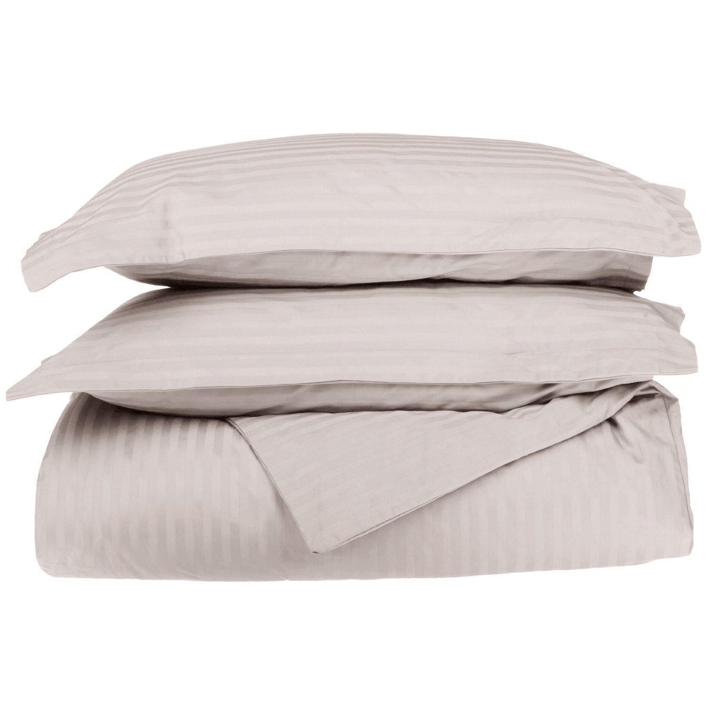 650-Thread Count 100% Egyptian Cotton Plush Striped Duvet Cover Set FredCo