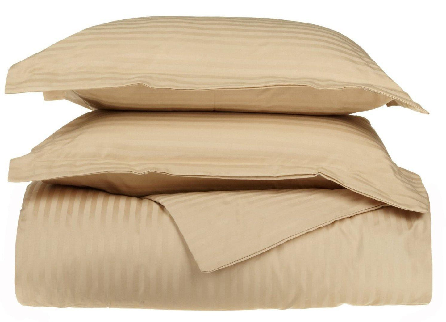 650-Thread Count 100% Egyptian Cotton Plush Striped Duvet Cover Set FredCo