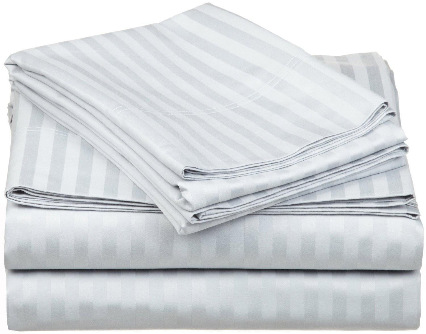 650-Thread Count 100% Egyptian Cotton Striped Deep Pocket Sheet Set FredCo