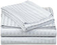 650-Thread Count 100% Egyptian Cotton Striped Deep Pocket Sheet Set FredCo