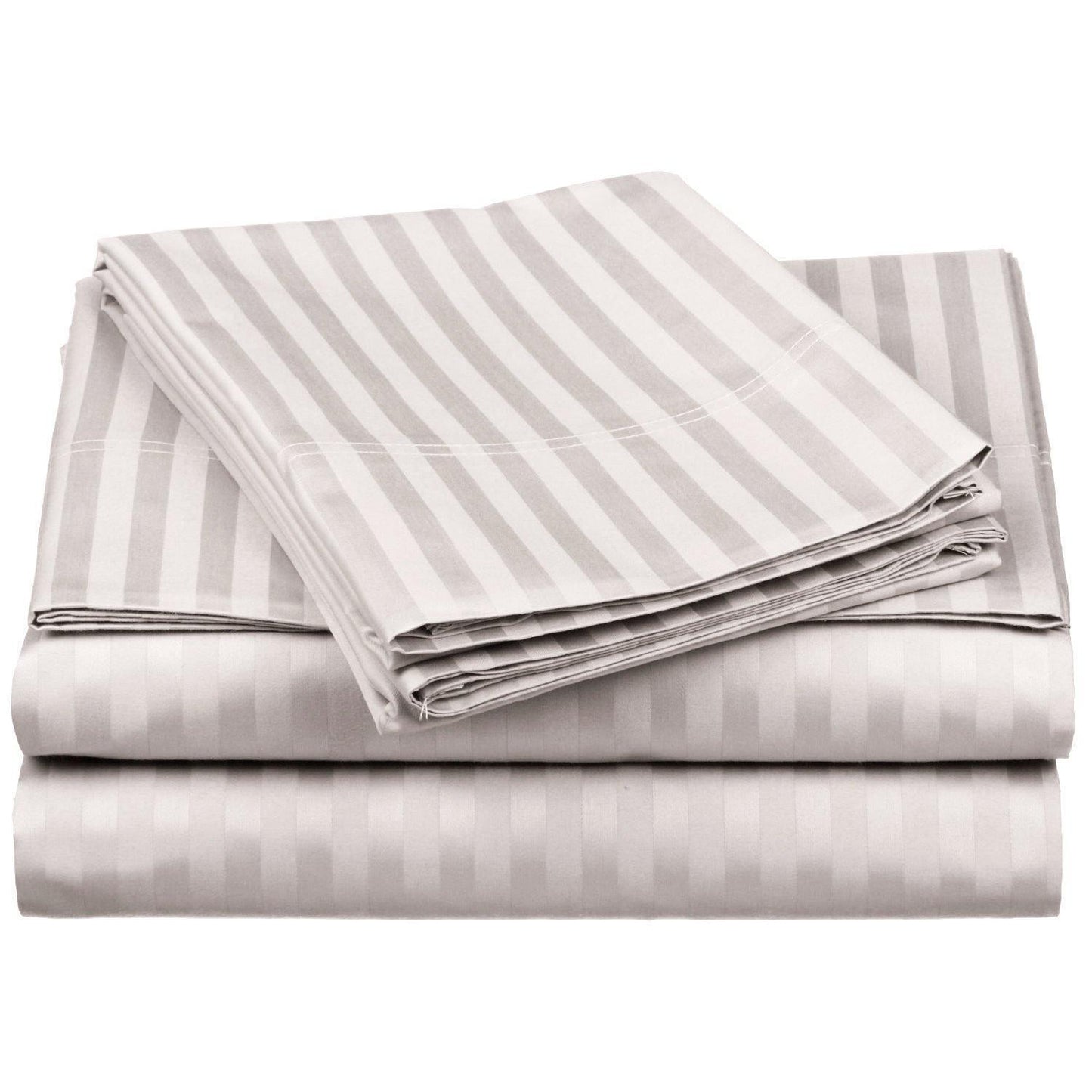 650-Thread Count 100% Egyptian Cotton Striped Deep Pocket Sheet Set FredCo