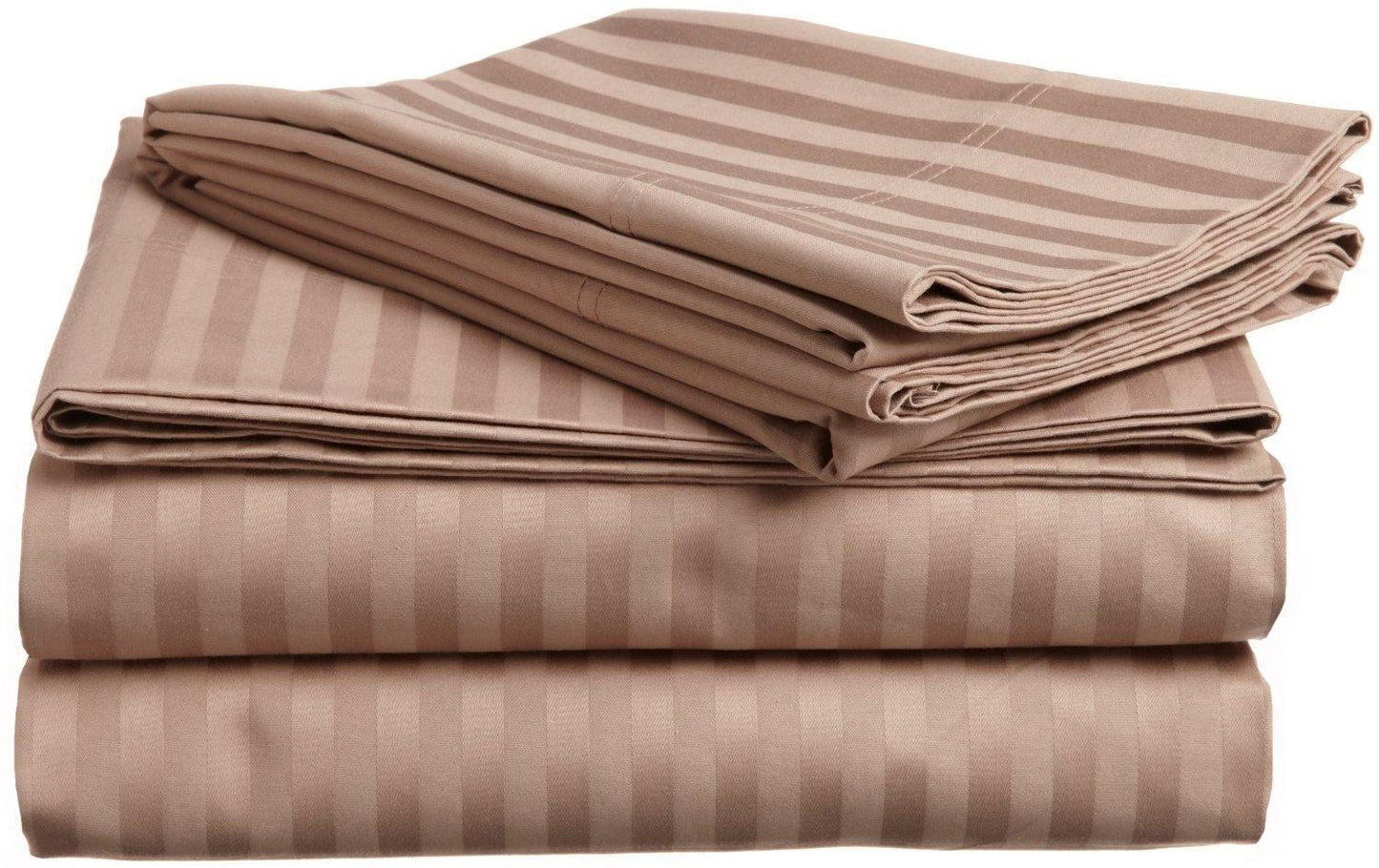650-Thread Count 100% Egyptian Cotton Striped Deep Pocket Sheet Set FredCo