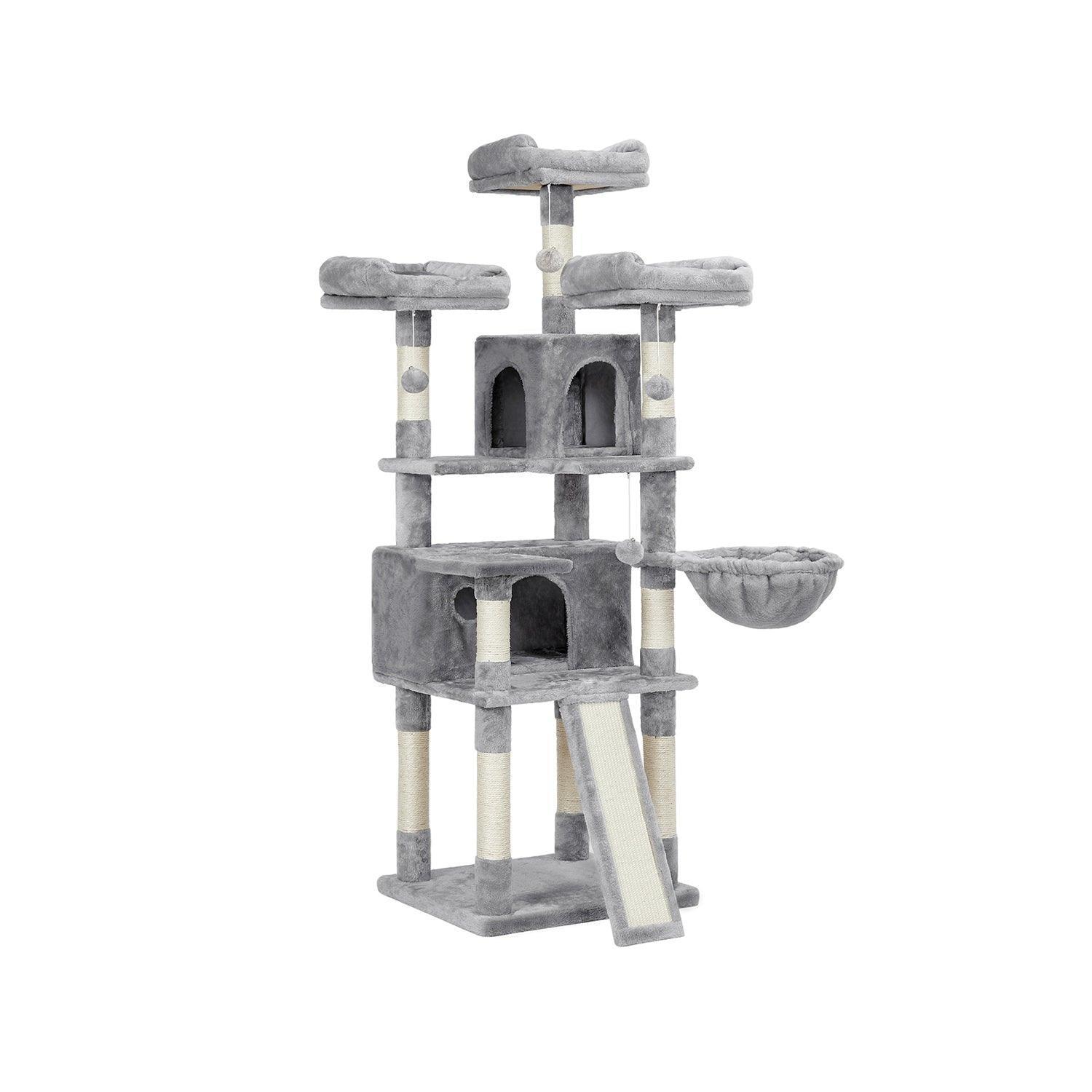 67 Inch Grey Large Cat Tree FredCo