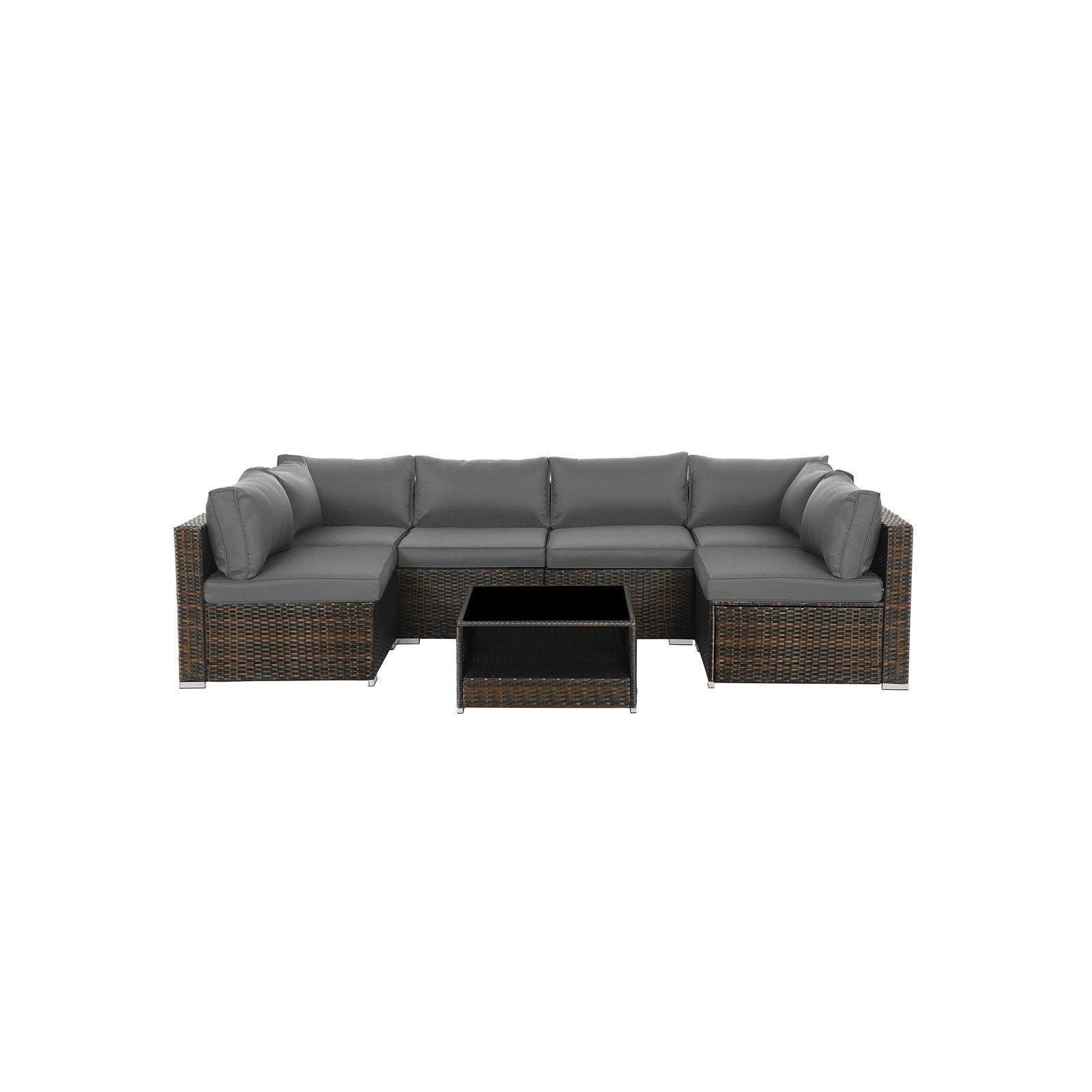 7-Piece Patio Furniture Set Brown and Gray FredCo