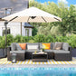 7-Piece Patio Furniture Set Brown and Gray FredCo