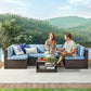 7-Piece Patio Sofa Set Lake Blue FredCo