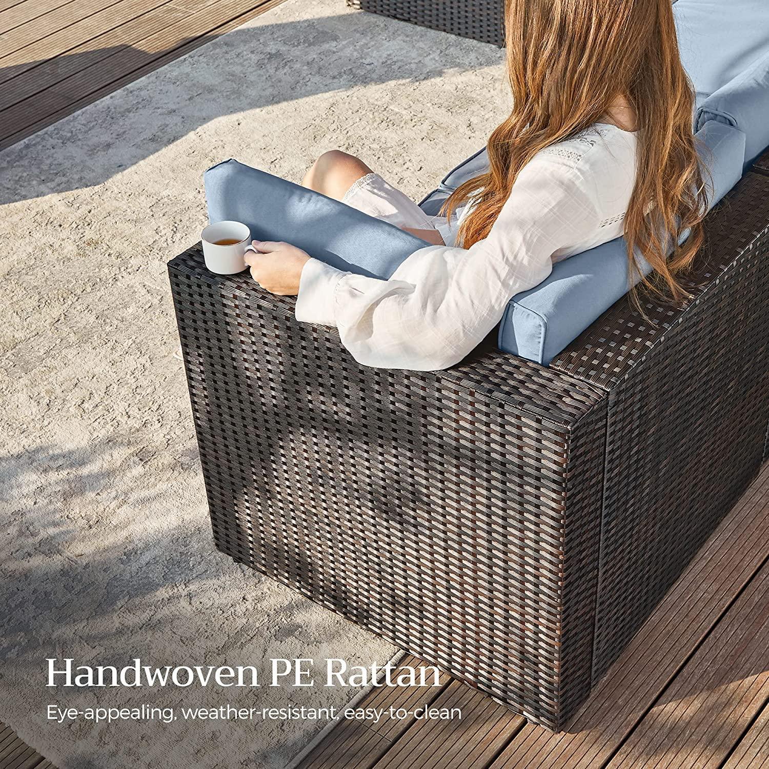 7-Piece Patio Sofa Set Lake Blue FredCo