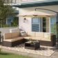 7 Pieces Patio Sofa Set, Brown FredCo