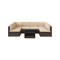 7 Pieces Patio Sofa Set, Brown FredCo