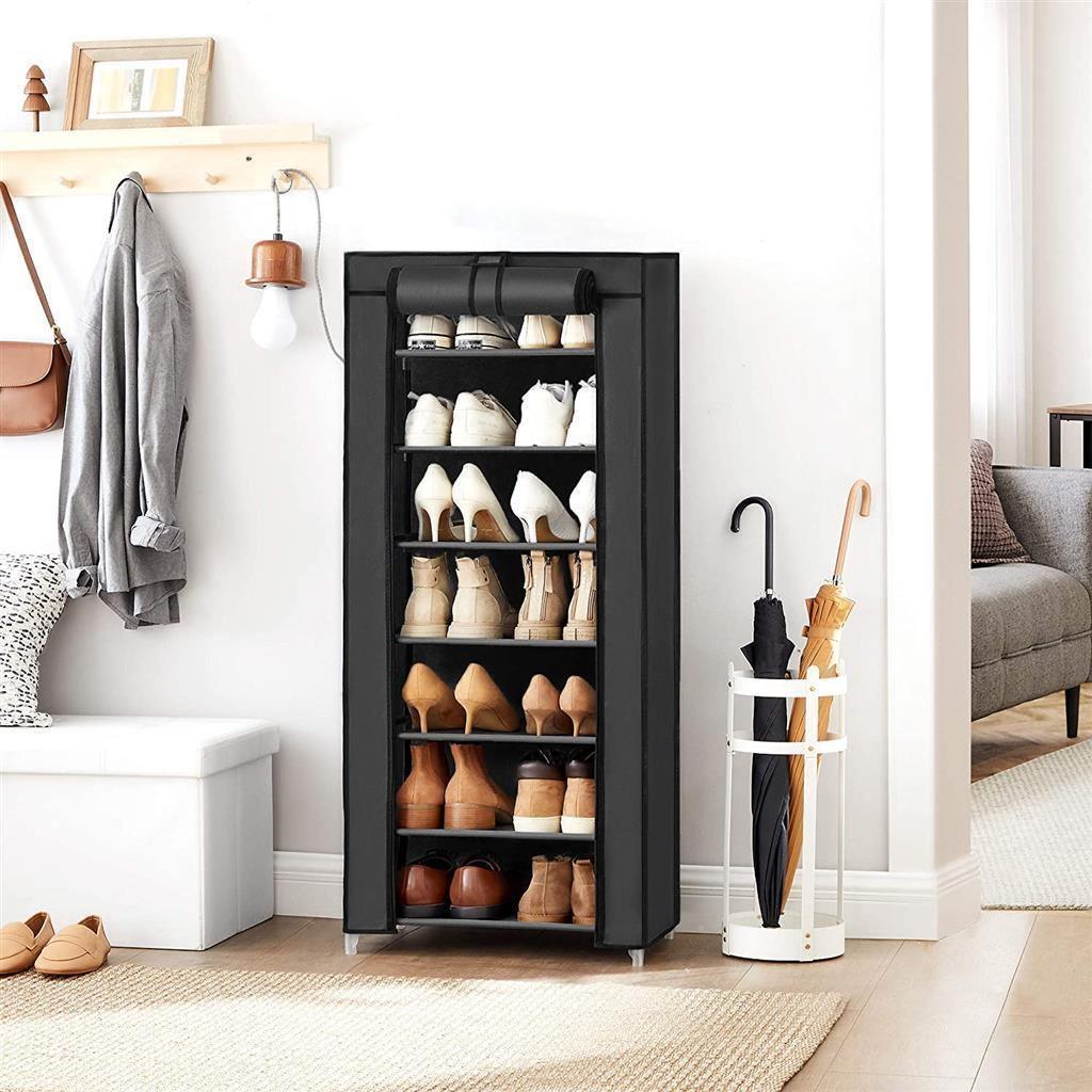 7-Tier Shoe Cabinet Black FredCo
