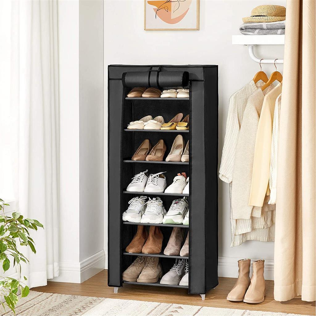 7-Tier Shoe Cabinet Black FredCo